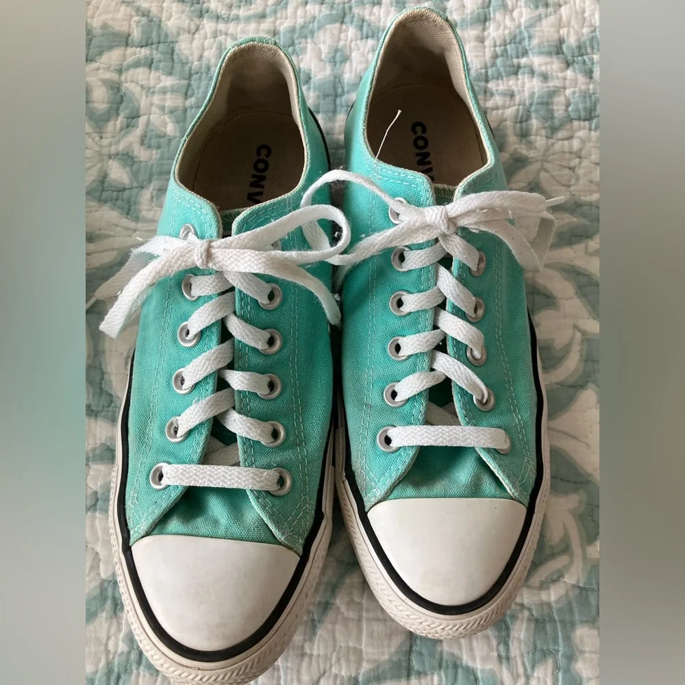 🩵DEC 3 day sale🩵CONVERSE ALL STAR Tiffany Blue sneakers Women 9.5 / Mens 7.5 - Picture 1 of 4